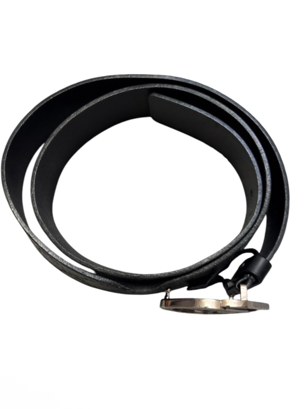 Gucci Interlocking GG Buckle Belt Black Guccissima Leather 95-38 182120 525040 - Picture 3 of 6